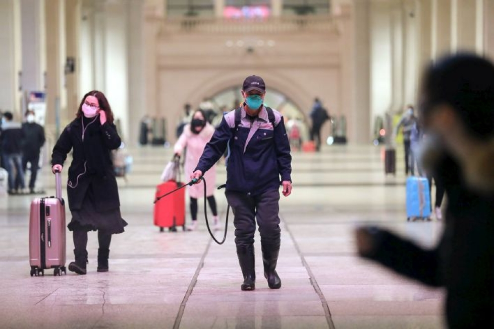 Kiinan Wuhanissa levinnyt koronavirus ei jätä tilaa olympiakarsinnoille. LEHTIKUVA/AFP