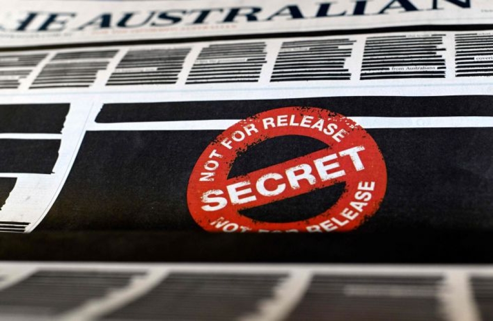 Kampanja arvostelee Australian hallitusta lehdistönvapauden kaventamisesta. LEHTIKUVA/AFP