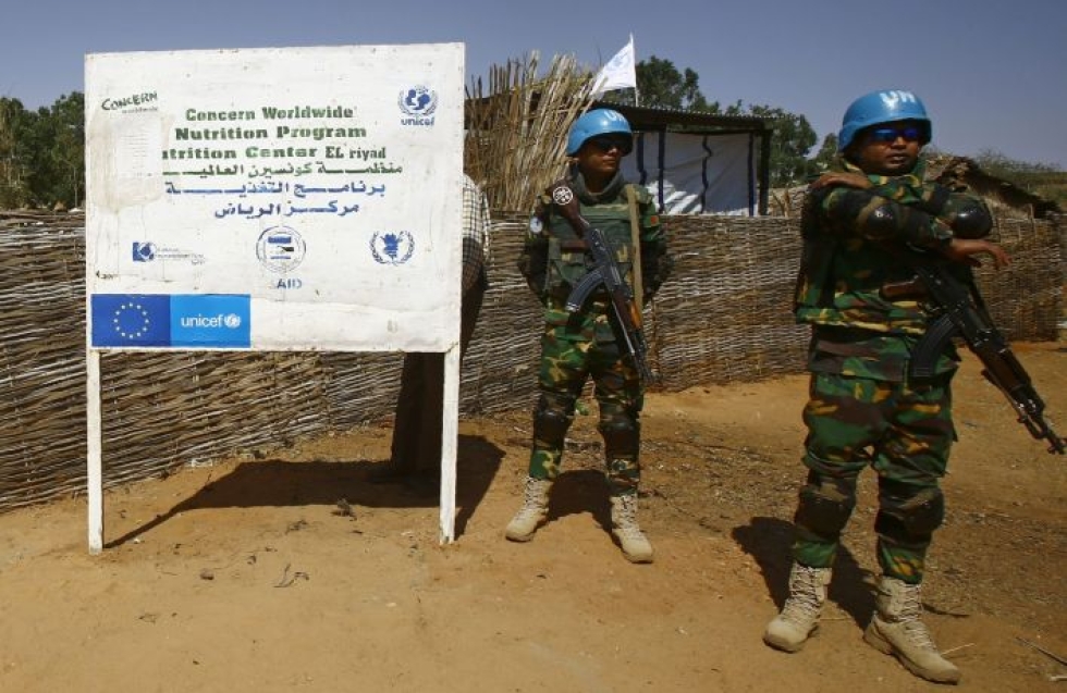 Viimeaikaiset väkivaltaisuudet Sudanissa alkoivat pian sen jälkeen, kun 13 vuotta kestänyt YK:n ja Afrikan unionin rauhanturvaoperaatio päättyi. Kuva on vuodelta 2017. LEHTIKUVA/AFP