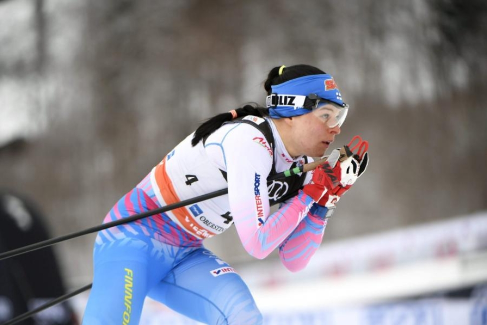 Pärmäkoski hiihti hopeavauhtia viiden kilometrin kilpailussa. LEHTIKUVA / MARTTI KAINULAINEN