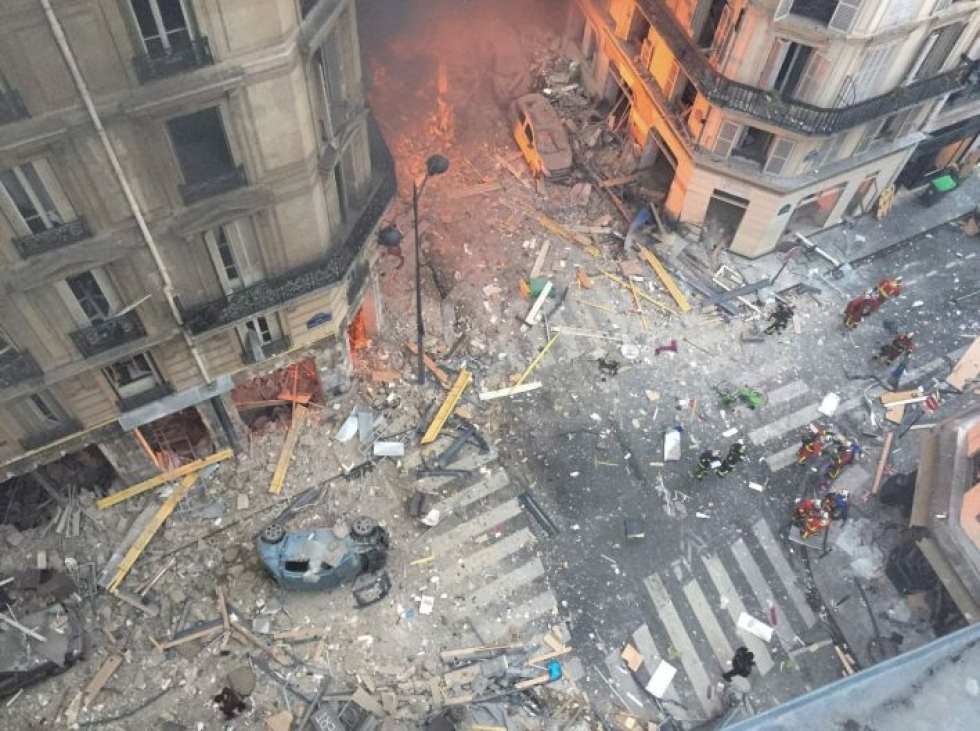 Pariisin keskustassa räjähti lauantaiaamuna. Lehtikuva/AFP
