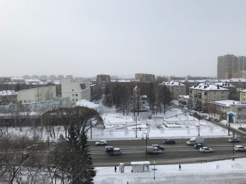 Siperia on karu paikka. Näkymä Vostok-hotellin ikkunasta Tjumenin keskustan liepeiltä.