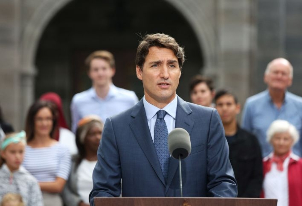 Jatkokaudelle pyrkivä Justin Trudea sanoo katuvansa brownface-meikkiään. LEHTIKUVA/AFP