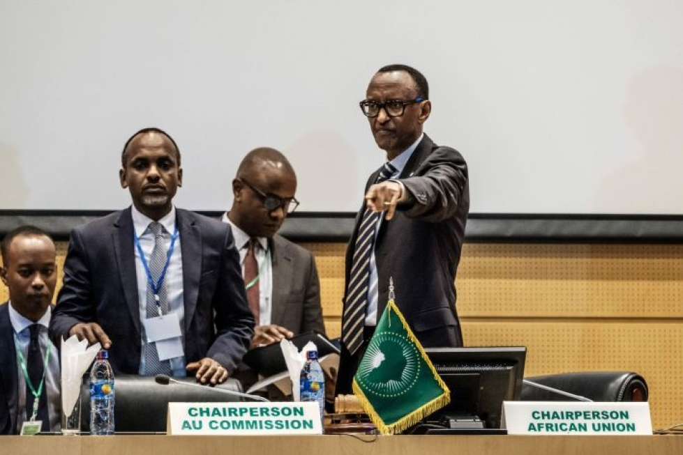 Afrikan unionin edustajat keskustelivat torstaina Etiopiassa Kongon demokraattisen tasavallan vaalituloksesta. LEHTIKUVA/AFP