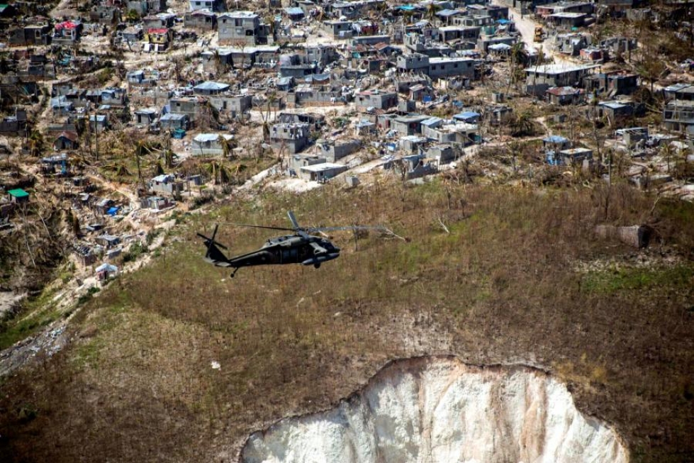 Matthew-hurrikaanin jälkeen Haitissa arviolta 1,4 miljoonaa ihmistä tarvitsee välitöntä apua, YK on sanonut. Ilmakuvaa Haitin myrskytuhoista. LEHTIKUVA/AFP
