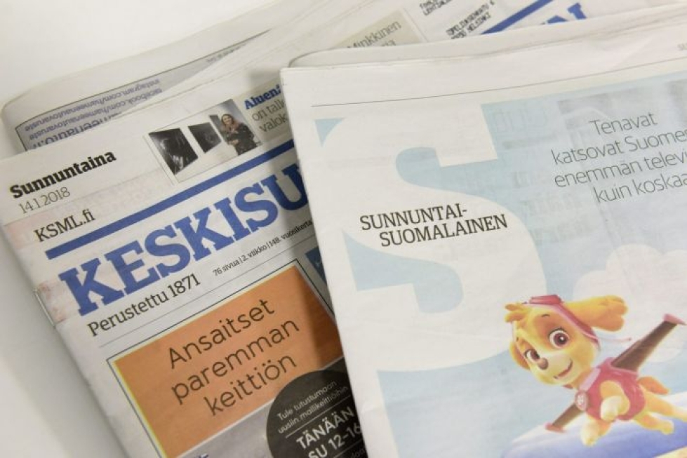 Keskisuomalaisen mukaan painettujen lehtien levikit jatkavat laskuaan. LEHTIKUVA / Heikki Saukkomaa