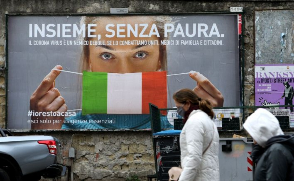 Italiassa on kuollut virukseen nyt jo liki 5 500 ihmistä. LEHTIKUVA/AFP