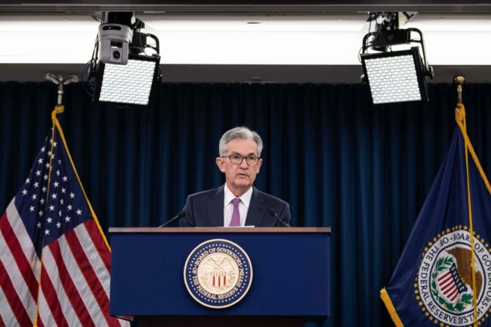 Yhdysvaltain keskuspankin Fedin pääjohtaja Jerome Powell on sanonut keskuspankin seuraavan tarkasti kauppakiistojen vaikutusta maan talouteen. LEHTIKUVA / AFP