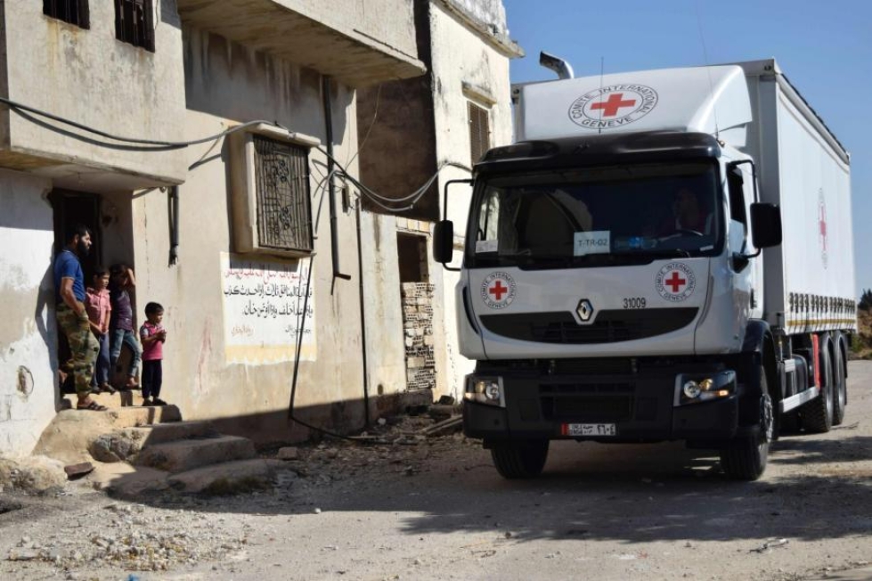 Ennen Syyrian tulitauon kaatumista humanitaarista apua saatiin toimitettua jonkin verran Syyrian siviileille. LEHTIKUVA/AFP