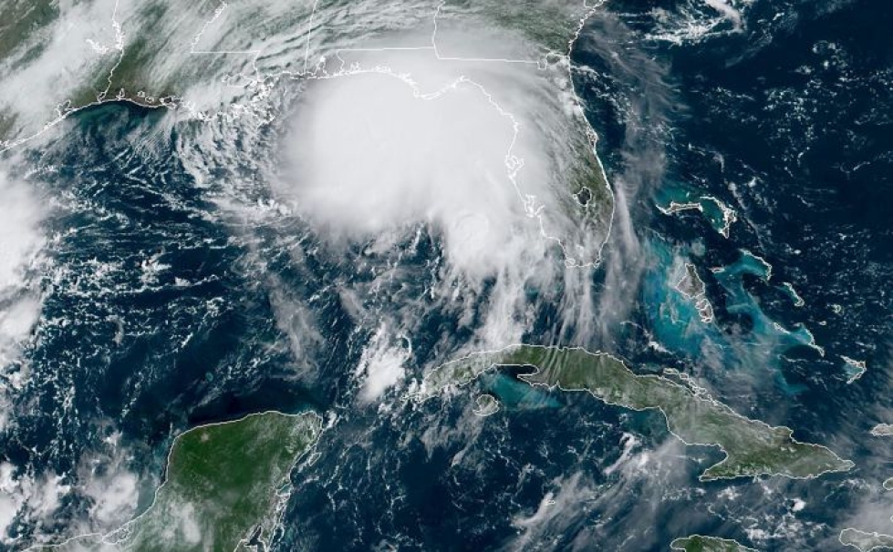 Hurrikaani Sally näkyy satelliittikuvassa. Sen on määrä saapua Mississippin osavaltioon myöhään tiistaina tai aikaisin keskiviikkona paikallista aikaa.
