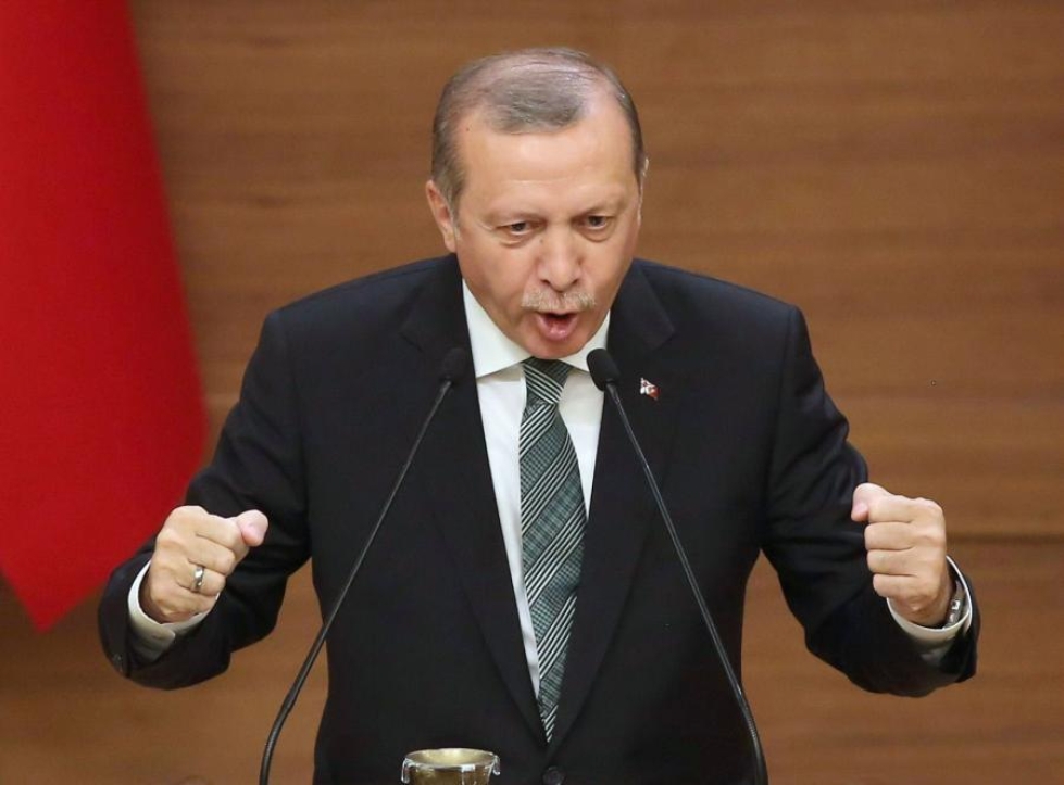 Turkin presidentin Recep Tayyip Erdoganin elekieltä kuvattuna keskiviikkona. LEHTIKUVA/AFP