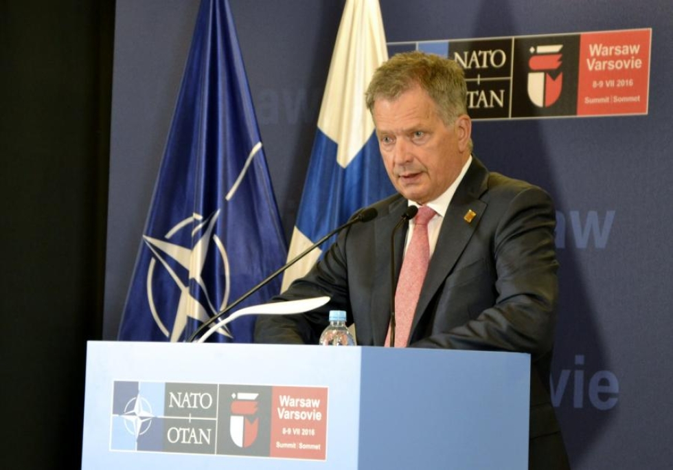 Presidentti Sauli Niinistön mukaan dialogia on korostettu Varsovassa enemmän kuin aiemmissa Nato-kokouksissa. LEHTIKUVA / ANNU MARJANEN