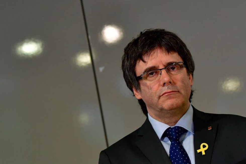 Carles Puigdemont otettiin kiinni Pohjois-Saksassa maaliskuussa sen jälkeen, kun Espanja oli antanut hänestä pidätysmääräyksen. LEHTIKUVA / AFP