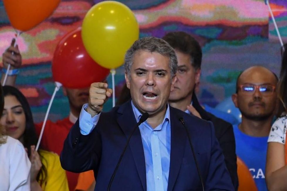 Kolumbian tuleva presidentti Ivan Duque ilmoitti jo vaalikampanjansa aikana tekevänsä muutoksia rauhansopimukseen. LEHTIKUVA / AFP