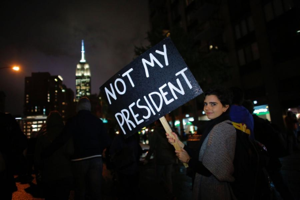 Protesteja USA:n tulevaa presidenttiä Donald Trumpia vastaan on järjestetty muun muassa New Yorkissa. LEHTIKUVA/AFP
