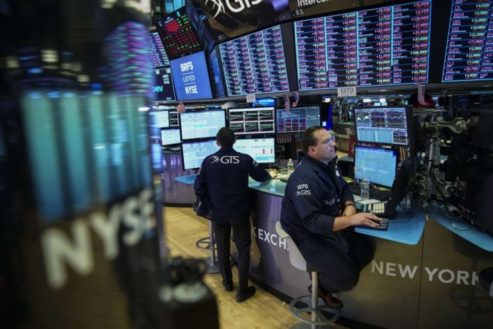 Dow Jones sulki heikoimmissa lukemissa kolmeen kuukauteen, Nasdaqille päivä oli koko vuoden huonoin. LEHTIKUVA / AFP