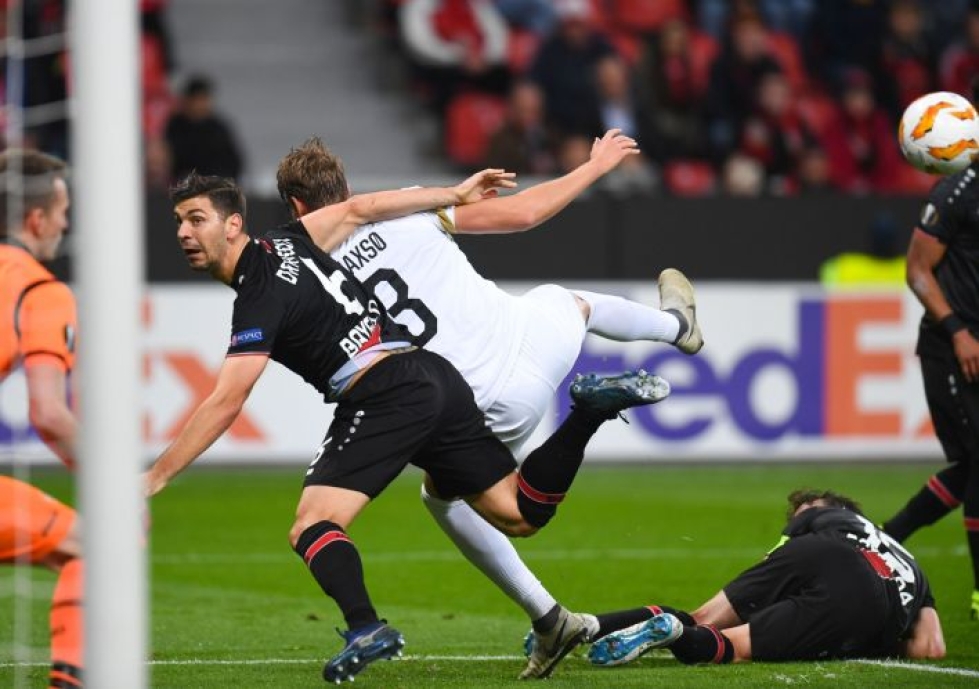 Suomen maajoukkuevahti Lukas Hradecky piti maalinsa puhtaana Leverkusenin voittaessa FC Zürichin kotonaan 1–0. LEHTIKUVA/AFP