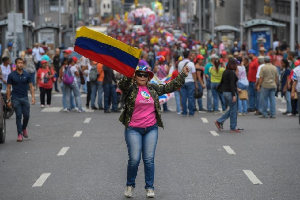 Tilanne Venezuelassa on ollut hyvin levoton jo pitkään. LEHTIKUVA/AFP