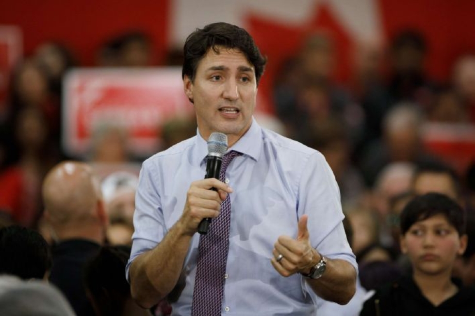 Justin Trudeau nousi sensaatiomaisesti pääministeriksi neljä vuotta sitten lupaamalla uudenlaista liberaalia politiikkaa. LEHTIKUVA/AFP