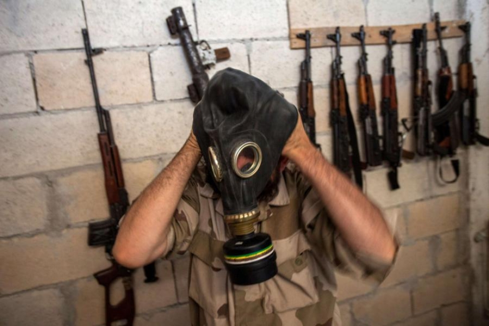 Syyrian asevoimia on syytetty useita kemiallisista iskuista sodan aikana. LEHTIKUVA/AFP