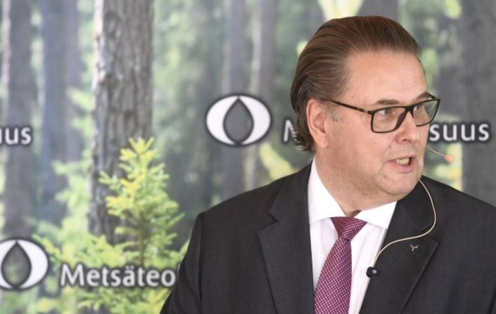 Metsäteollisuus ry:n hallituksen puheenjohtaja Ilkka Hämälä kertoi yhdistyksen aikeista Helsingissä torstaina.