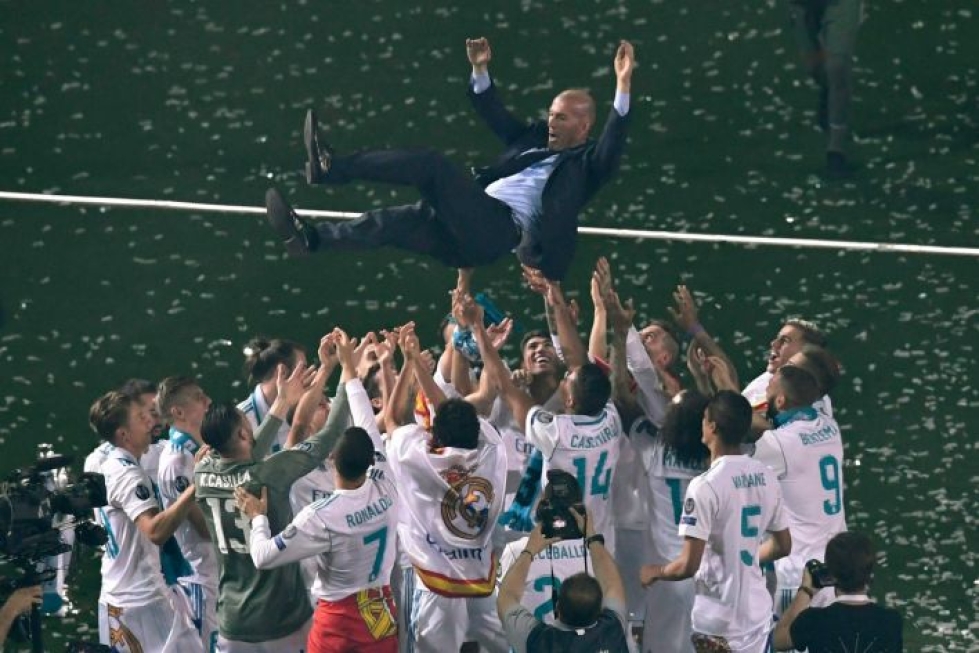 "Varmasti palaan valmentamiseen pian", Zidane kertoi espanjalaiskanava RTVE:lle. LEHTIKUVA/AFP