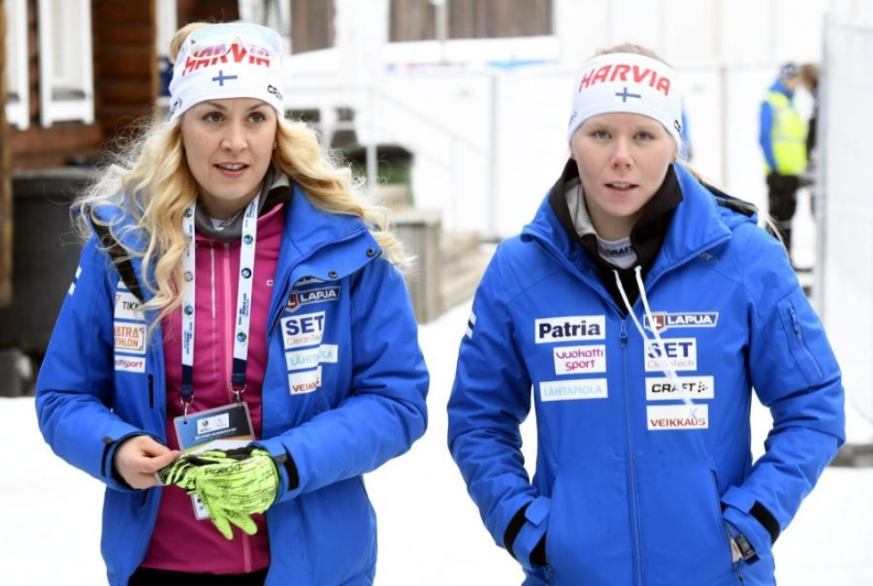 Laura Toivanen (vas.) ja Sanna Markkanen ovat tuttu näky Kontiolahden stadionilla.