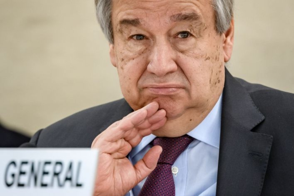 Monille naisille ja tytöille uhka on suurin siellä missä pitäisi olla turvallisinta, YK:n pääsihteeri Antonio Guterres sanoi. LEHTIKUVA/AFP