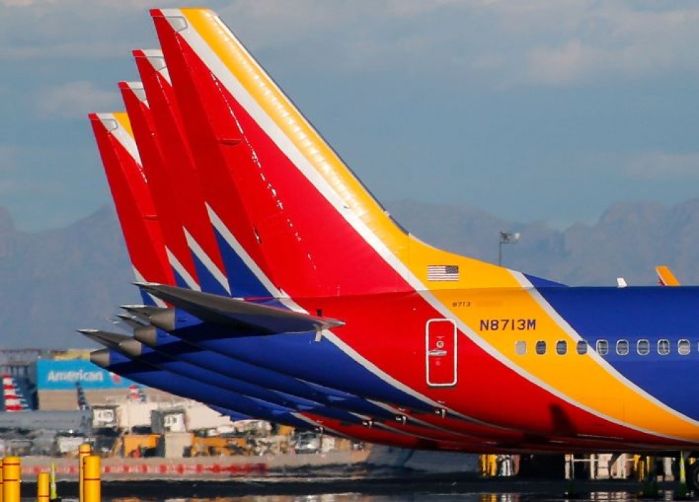 Southwest Airlines -lentoyhtiön mukaan koneeseen tuli moottoriongelma pian nousun jälkeen. LEHTIKUVA / AFP