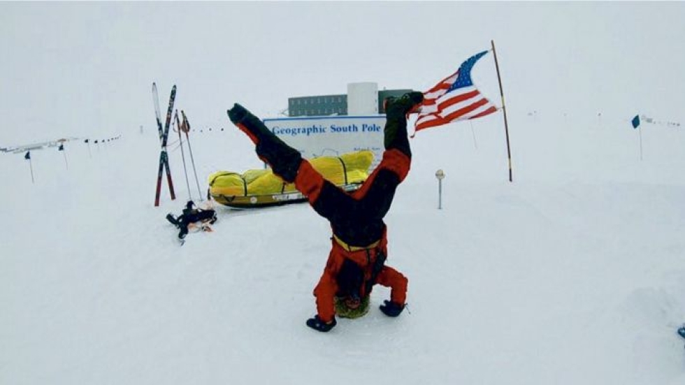 Colin O'Brady kulki lähes 1 600 kilometriä mantereen halki 54 päivässä. LEHTIKUVA/AFP