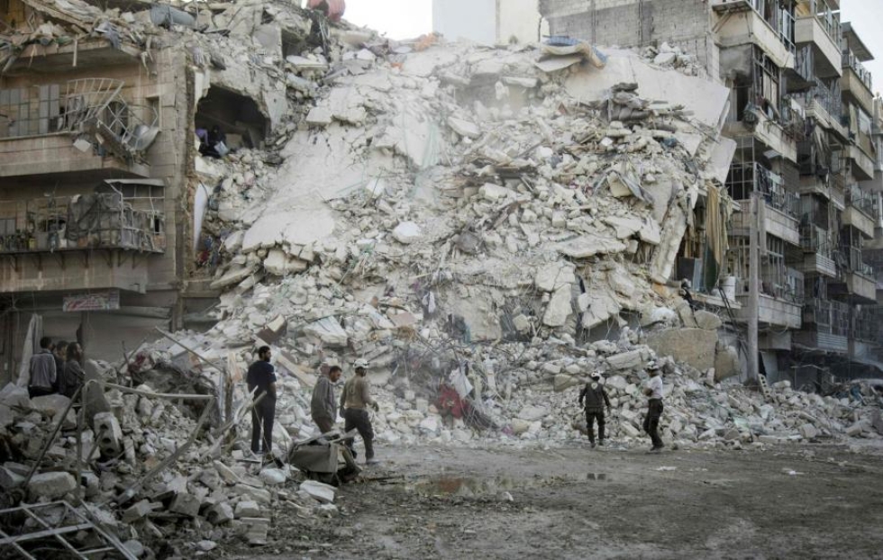 EU:n ulkoministerit keskustelevat tänään myös Aleppon kaupungin humanitäärisestä katastrofista. LEHTIKUVA/AFP
