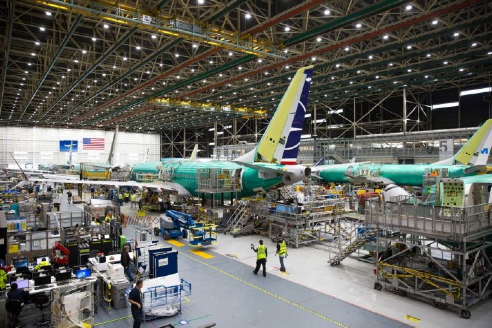 Boeingin 737 MAX -konetyyppi on ollut lentokiellossa maaliskuusta lähtien. LEHTIKUVA/AFP