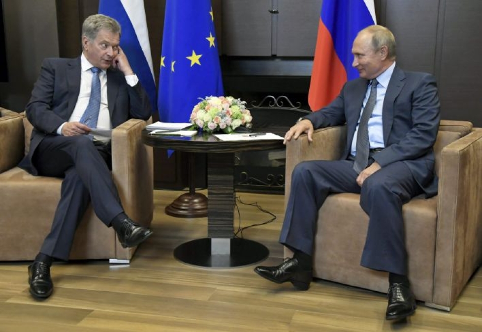 Niinistö ja Putin tapasivat vuosi sitten Sotshissa. Lehtikuva / Markku Ulander