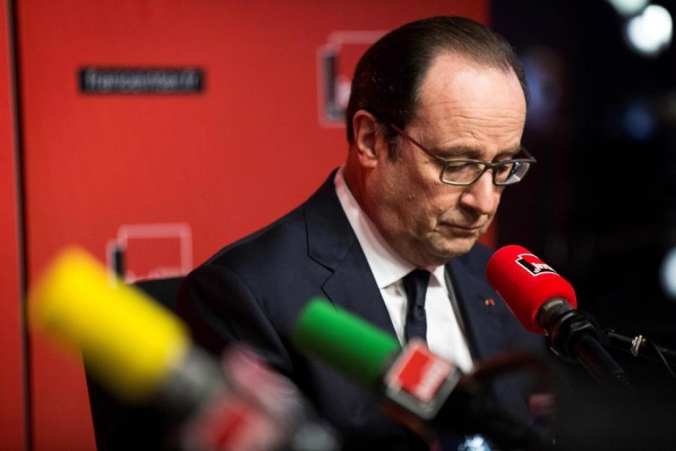 Ranskan presidentti Francois Hollande myönsi eilen, että perjantaina alkavaa jalkapallon EM-turnausta varjostaa terroriuhka. LEHTIKUVA/AFP
