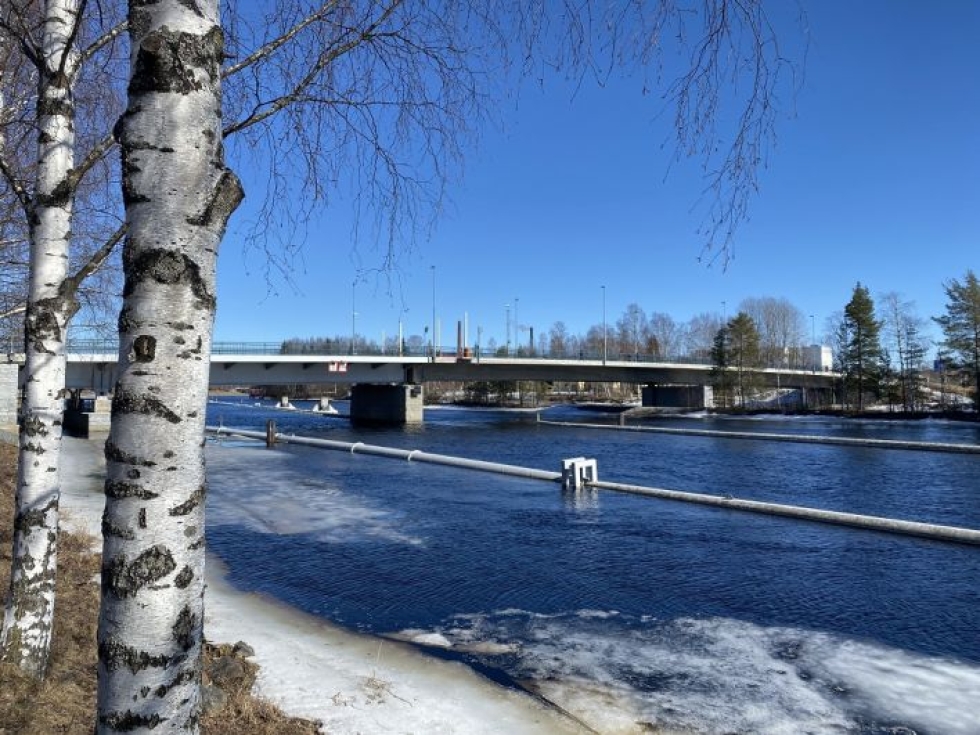 Pielisjoki alkoi olla jäistä vapaa aurinkoisena sunnuntaina 11. huhtikuuta.
