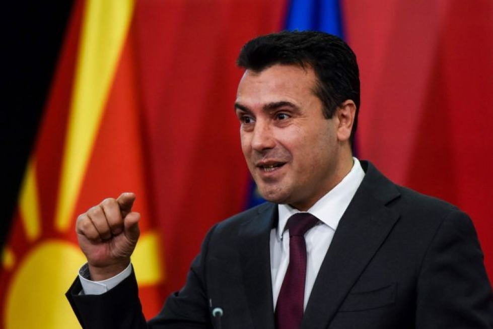 Pohjois-Makedonian EU-jäsenyysneuvotteluiden aloittaminen on ollut Zaevin päätavoite. Lehtikuva/AFP