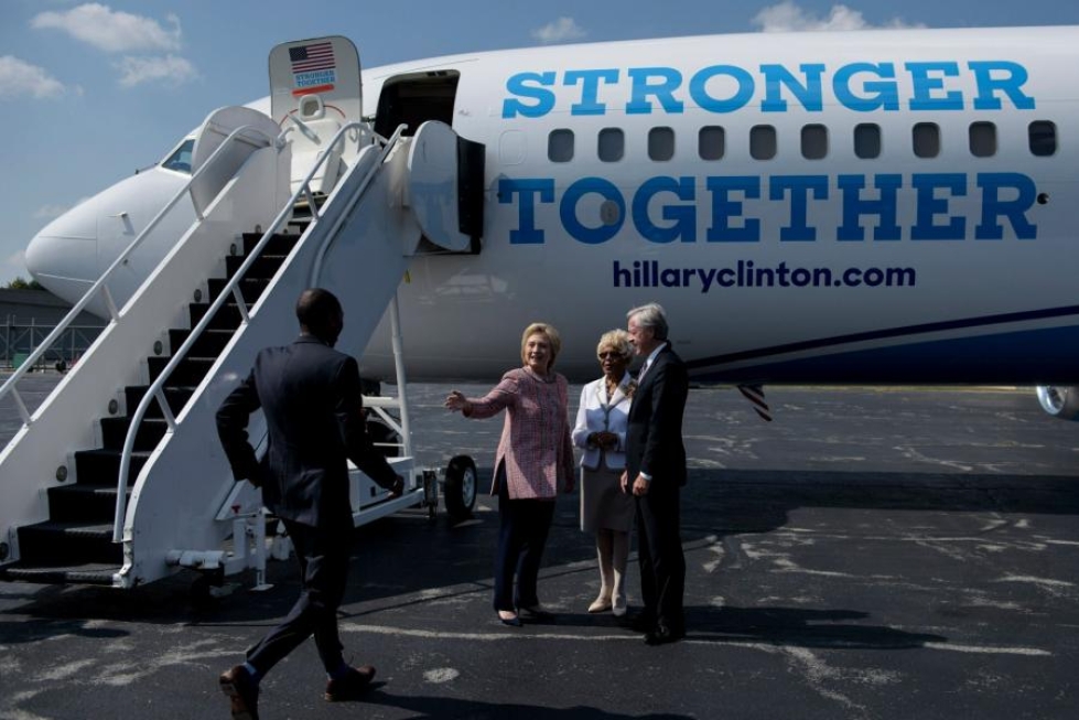 Demokraattien presidenttiehdokas Hillary Clinton piti puheen kannattajilleen Pohjois-Carolinassa. LEHTIKUVA/AFP