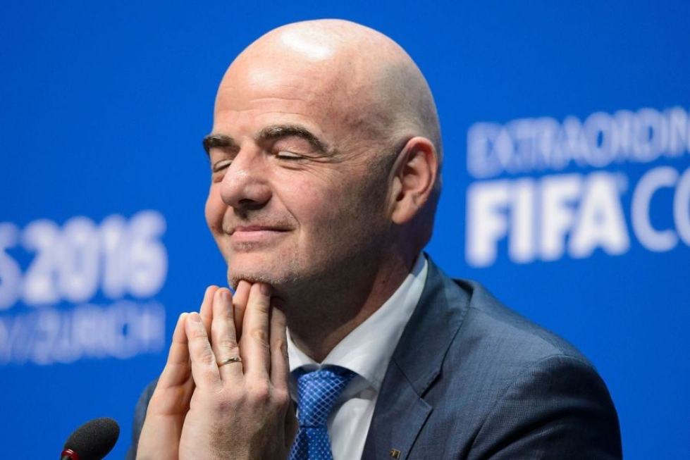 AFP:n mukaan Uefan tiloihin tehty ratsia linkittyy myös Fifan tuoreeseen puheenjohtajaan Gianni Infantinoon, joka toimi aiemmin Uefassa. LEHTIKUVA/AFP
