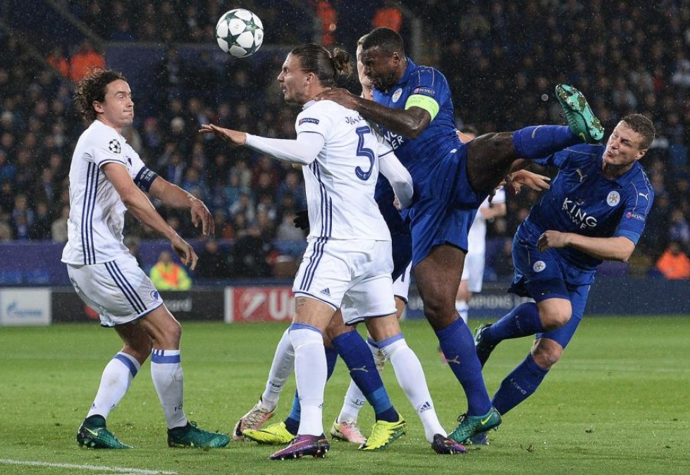 Leicester kukisti myöhään tiistaina kotinurmellaan FC Kööpenhaminan 1–0.  LEHTIKUVA/AFP