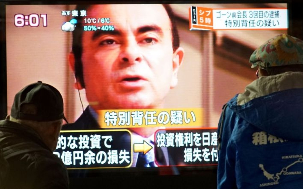 Entisen Nissan-johtaja Carlos Ghosnin pidätys on ollut viime viikkoina otsikoissa Japanissa ja muualla maailmassa. LEHTIKUVA/AFP