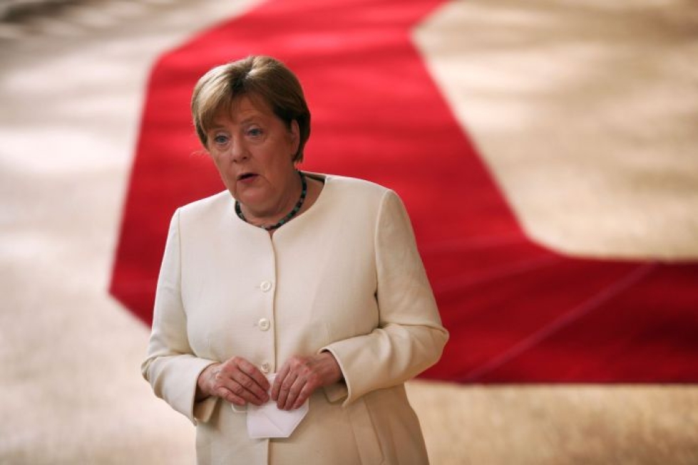 Saksan talous on syöksynyt syvimmälle sitten maailmansotien. Kuvassa Saksan liittokansleri Angela Merkel. LEHTIKUVA/AFP