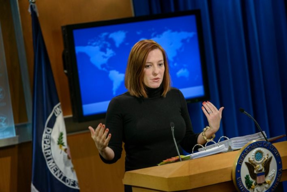 Näkyvimmässä roolissa tulee olemaan Valkoisen talon lehdistösihteeri Jen Psaki. LEHTIKUVA / AFP