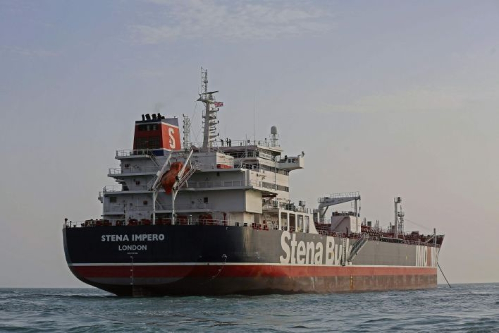 Iran otti haltuunsa ruotsalaisvarustamon omistaman, Britannian lipun alla purjehtivan tankkerin ja sen miehistön Hormuzinsalmessa Persianlahdella heinäkuun puolivälin jälkeen. LEHTIKUVA/AFP