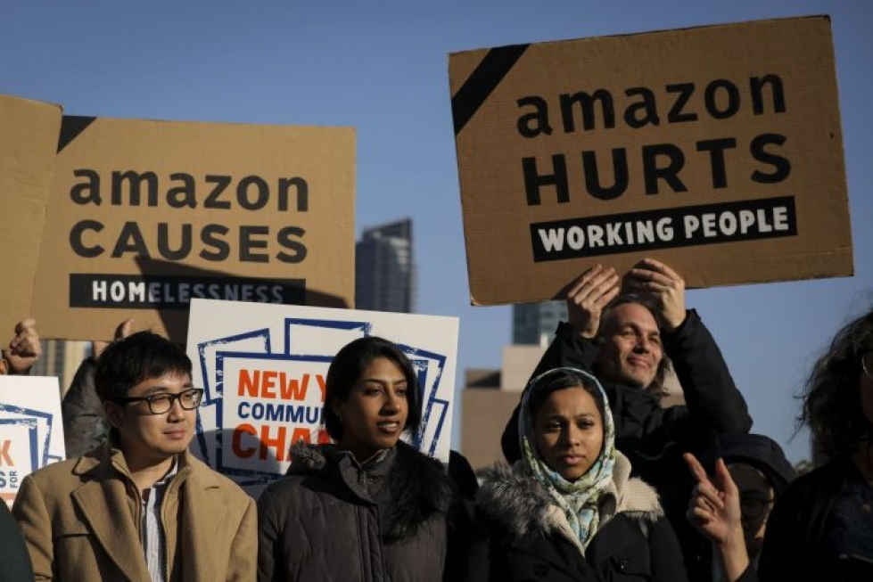 Amazonin suunnitelmat herättivät Queensissä vastarintaa. Lehtikuva / AFP