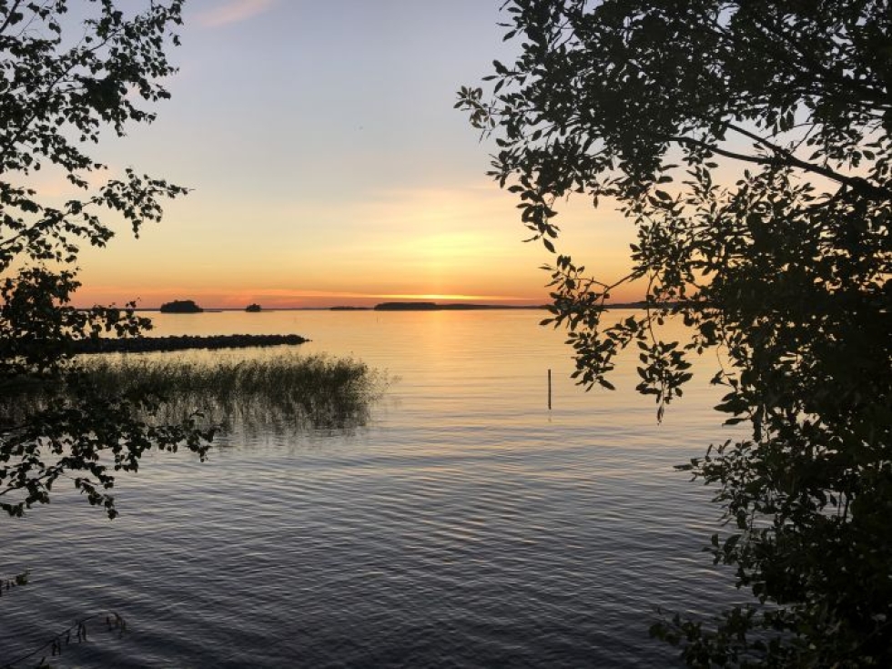 Auringonlasku Pyhäselällä 7. elokuuta vuonna 2020.