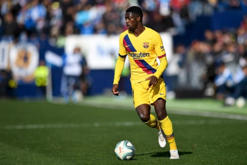 Jalkapallojätti Barcelonan ranskalaishyökkääjä Ousmane Dembelellä, 22, oli repeämä oikeassa takareidessään. LEHTIKUVA/AFP