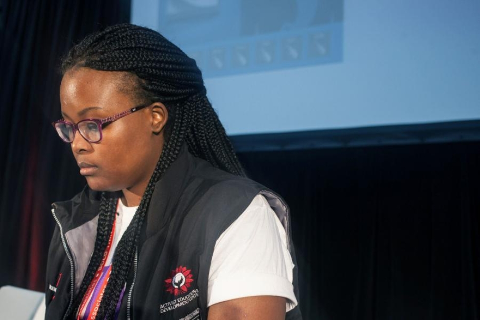 27-vuotias Lebogang Motsumi sai tartunnan häntä vahemmalta mieheltä. Motsumi osallistui kansainväliseen Aids -konferenssiin Durbanissa heinäkuussa. LEHTIKUVA/AFP