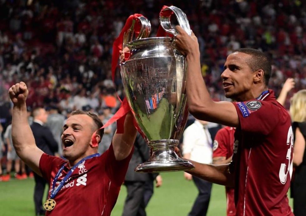 Liverpool juhli lauantai-iltana Mestareiden liigan voittoa Madridissa.