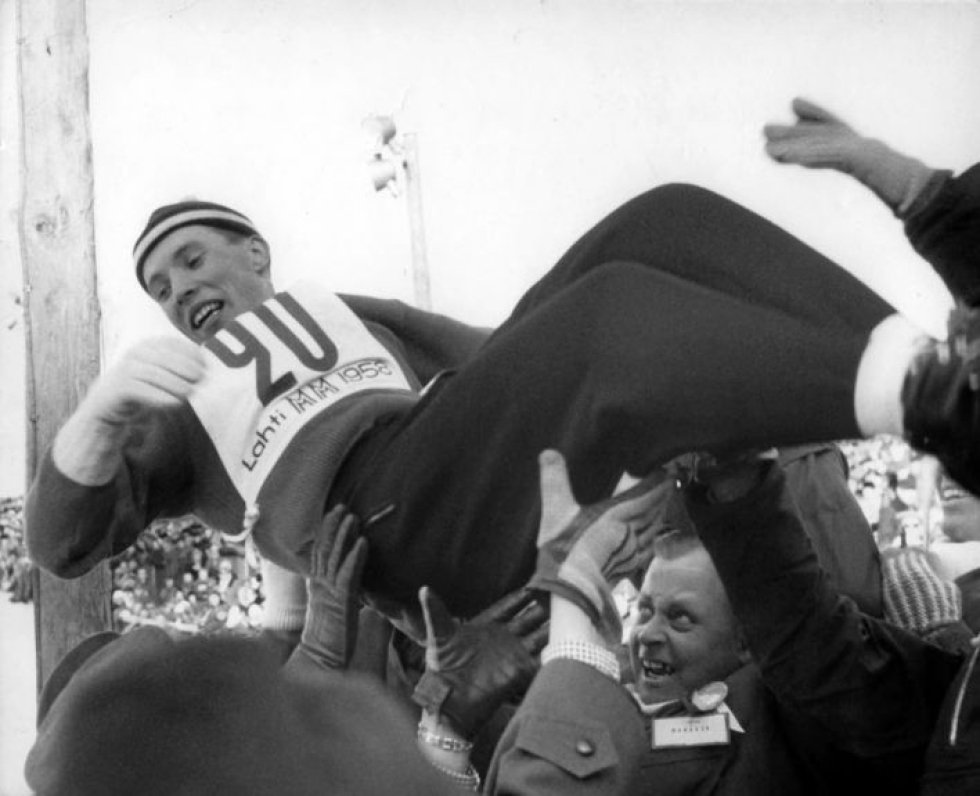 Mäkihyppääjä Juhani Kärkinen oli Anneli Lujasen suuri idoli 1950-luvulla.