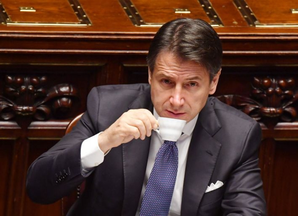 Giuseppe Conten hallitus sai luottamuksen. Lehtikuva/AFP